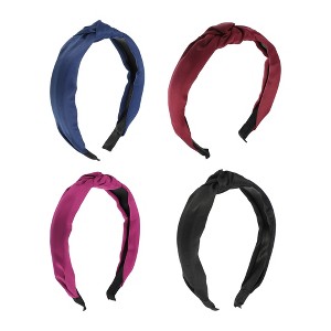 Unique Bargains Satin Knot Hairband for Women 4.92"x1.18" 4 Pcs - 1 of 4