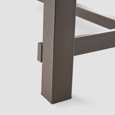 Carlisle 79" Rectangle Acacia and Iron Outdoor Dining Table