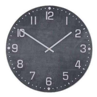 Metal and Wood Spencer Transitional Wall Clock with Stone Black - StyleCraft