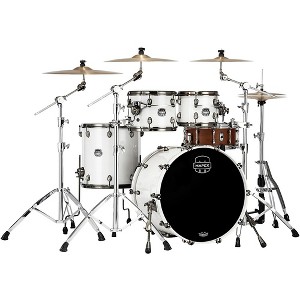 Mapex Saturn Evolution Rock Maple 4-Piece Shell Pack With 22" Bass Drum Polar White - 1 of 3