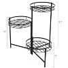 Sunnydaze Iron Metal 3-Tiered Decorative Flower Plant Pot Holder Stand Display - Black - 2pk - 3 of 4