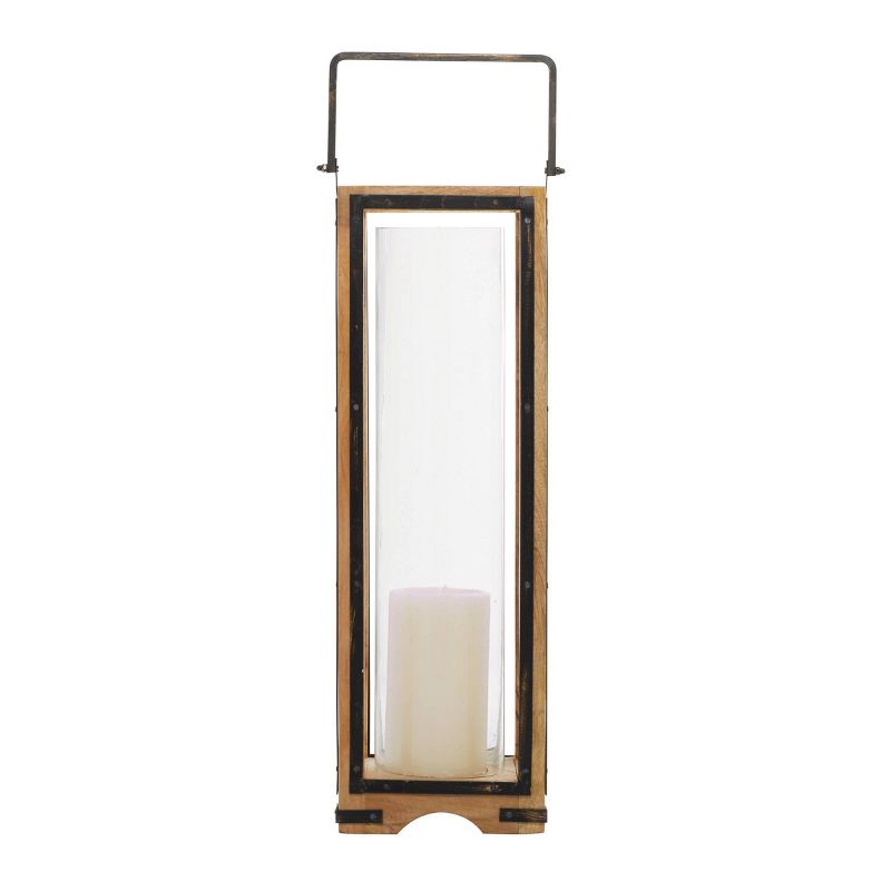 31&#34; x 8&#34; Modern Mango Wood and Iron Elongated Candle Holder Brown - Olivia &#38; May, 2 of 14