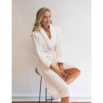 Large/X-Large Moose Red Fleece Bathrobe with Pockets