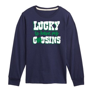Boys' - Instant Message - St. Patrick's Day Lucky to Have My Cousins Long Sleeve Graphic T-Shirt - 1 of 4