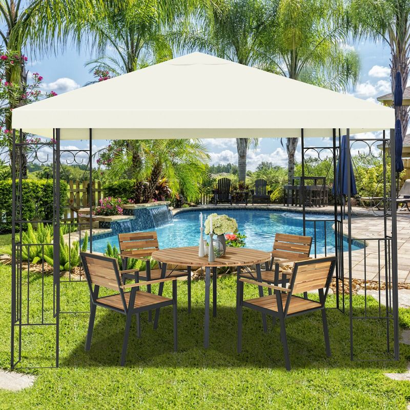 Costway 10'x10' Patio Gazebo Canopy Tent Steel Frame Shelter Patio Party Awning, 2 of 11