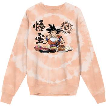 Dragon Ball Super Goku Feast Men's Icy Peach Spiral Dye Sweatshirt