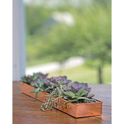 Rectangular Copper Plant Tray, 24" x 5" - GARDENER'S SUPPLY CO.