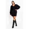 Women's Plus Size Fluffy Button Cardigan - black | CITY CHIC - 4 of 4