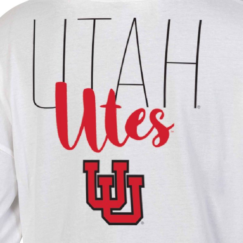 NCAA Utah Utes Women&#39;s White Long Sleeve T-Shirt, 3 of 4
