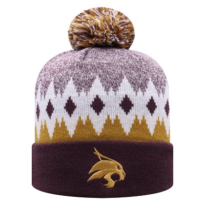 NCAA Texas State Bobcats Men's Jagged Knit Cuffed Beanie with Pom