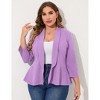 Women's Plus Size Blazer Notch Panel Work Business Casual Outfits Dressy Suit Jacket Peplum Blazers - 2 of 4