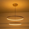 C Cattleya 2-Light Dimmable Integrated LED Gold Tiered Ring Chandelier with Leather Accent - 2 of 4