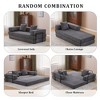 Whisen Sectional Compression Sofa Bed & Floor Futon Couch with Convertible Folding Design, Pillows and Armrests - 3 of 4