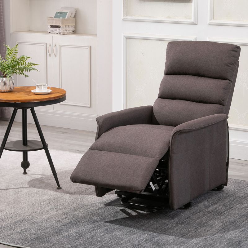 HOMCOM Power Lift Assist Recliner Chair for Elderly with Remote Control, Linen Fabric Upholstery, 2 of 9