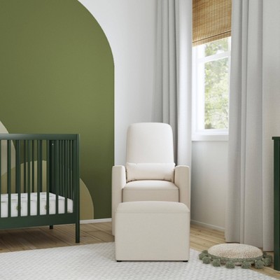 Cream Comfort Swivel Glider & Ottoman with Lumbar Support