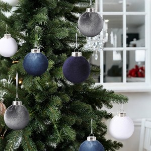 25pcs 6cm Christmas Ball Ornament Set - Velvet Christmas Ornaments, Christmas Tree Decorations, Holiday Ornament Set, Festive Tree Ornaments - 1 of 4
