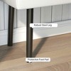Resenkos 39.4" Faux Leather Upholstered Ottoman Bench - Metal Legs, Padded Seat, for End of Bed/Entryway, Gray - 4 of 4