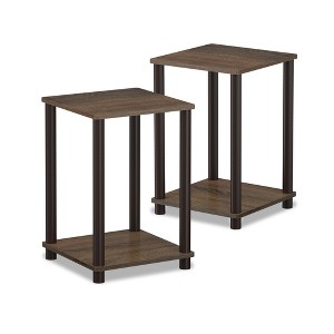 Furinno Turn-N-Tube Haydn End Table, Walnut/Brown, Set of 2 - 1 of 1