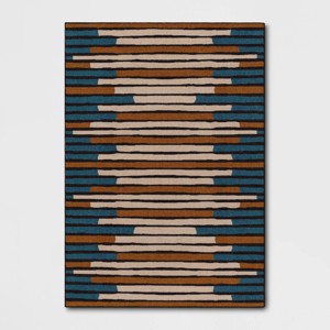 Striped Area Rug Turquoise/Yellow - Threshold™ - 1 of 4