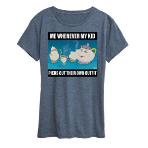 Women's - Disney - Mrs. Teapot Meme Short Sleeve Graphic T-Shirt - 1 of 4