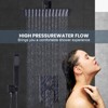 WOWOW Single Handle 2-Spray 1.8 GPM with 12 in. Square Shower Head and Adjustable Heads Shower Faucet in Brushed Nickel - 3 of 4