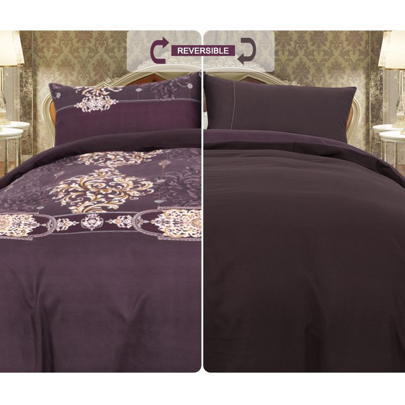 PiccoCasa Reversible Luxury 1 Duvet Cover Set with 2 Pillowcases, 3 of 9