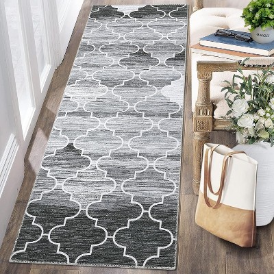 Acekool 2x6 Runner Rug - Washable Non-Slip Kitchen Carpet in Grey