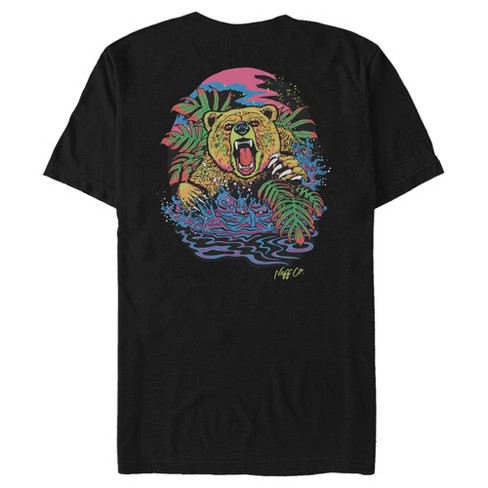 Men's Neff Colorful Grizzly Bear Badge T-shirt - Black - Large : Target