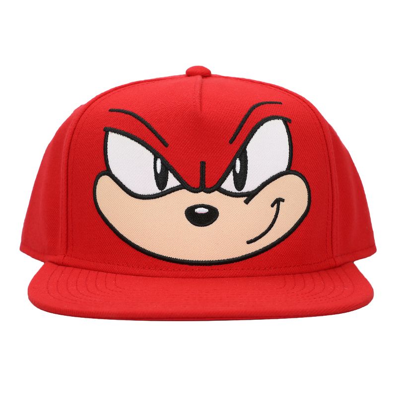 Sonic The Hedgehog Knuckles Big Face Men's Red Snapback Hat, 2 of 7