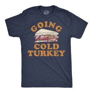 Mens Funny T Shirts Going Cold Turkey Sarcastic Sandwich Graphic Novelty Tee For Men - Crazy Dog Men's T Shirt For Foodies - 1 of 4