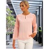 INSPIRE CHIC Women's Chiffon Semi Sheer Keyhole Neck Elegant Work Blouse - 2 of 4