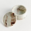 Plum & Post Jaqueline Round Lidded Box Wide - Brown/White Marble Accent - 3 of 4