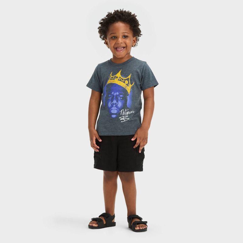 Toddler Boys&#39; Notorious BIG Short Sleeve T-Shirt - Navy Blue, 4 of 5