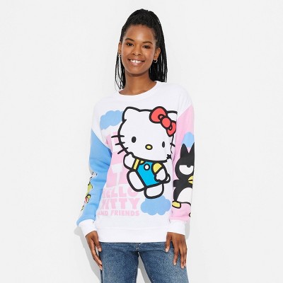 Women s Hello Kitty Color Block Graphic Sweatshirt White Target