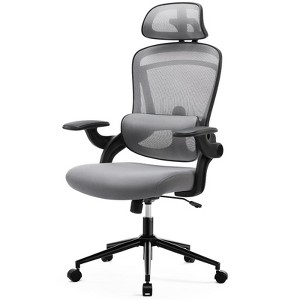 TUYOHW Mesh Criss Cross Chair on Wheels,Office Chair with Adjustable Lumbar Support and Headrest,Gaming Chair with Soft Flip Up Arms for Office - 1 of 4
