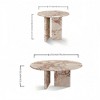 Lyngins Genuine Marble Round End Table, Natural Marble Small Coffee Table, Stone Side Table for Living Room, Nightstand with Semi-Polished Surface - 3 of 4