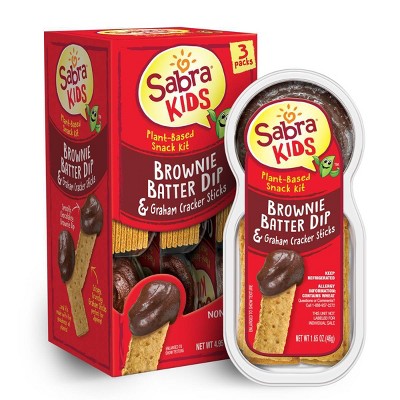 Sabra Kids Plant Based Brownie Batter Dip with Graham Crackers - 4.95oz/3ct