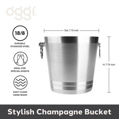 Oggi 4.25qt Brushed Stainless Steel Champagne Bucket with Handles