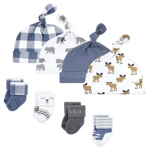 Hudson Baby Infant Boy Cap and Socks Set, Woodland, 0-9 Months - 1 of 4