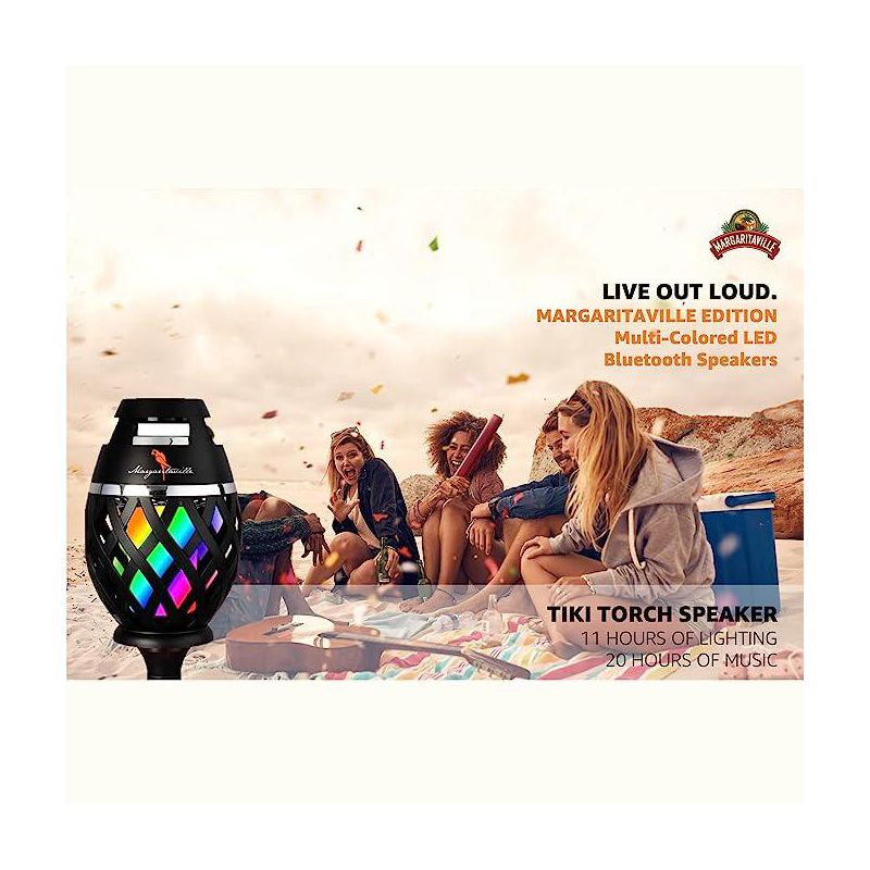 Margaritaville Tiki Torch - Waterproof Bluetooth Speaker with Multicolor LED Lights, 4 of 7