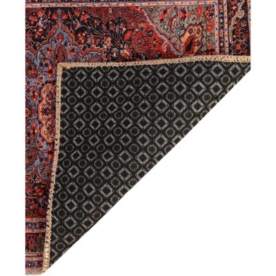 Burgundy Flat Woven Chenille Runner Rug