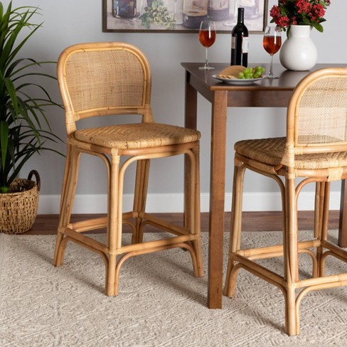 Short cheap rattan stool