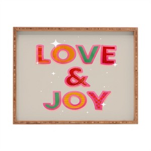 Showmemars LOVE JOY Festive Letters Rectangular Tray -Deny Designs - 1 of 2