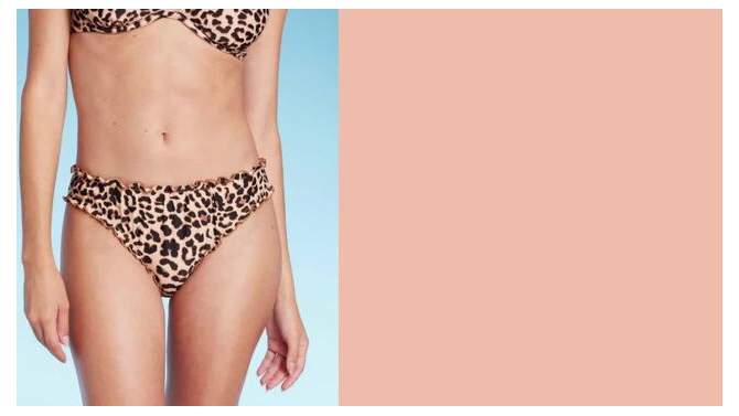 Women's Ruffle Cheeky Bikini Bottom - Shade & Shore™ Multi Animal Print, 2 of 7, play video