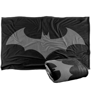 Kids' Batman Hush Logo Silky Touch Blanket White 36X58 - 1 of 4