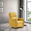 Suede Mid-Century Modern Recliner Chair, Manual Push-Button, High-Back Lounge Chair - 2 of 4