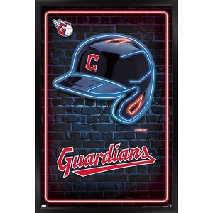 Trends International MLB Cleveland Guardians - Neon Helmet 23 Framed Wall Poster Prints - 1 of 4