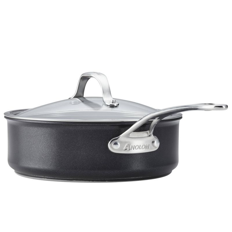 Anolon X Hybrid 3.5qt Nonstick Induction Saute Pan with Lid Super Dark Gray, 3 of 14