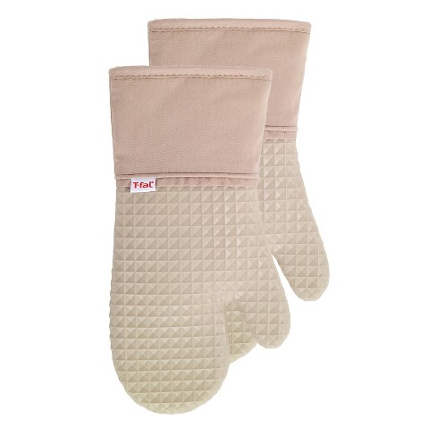 T fal Flexible Waffle Silicone Oven Mitts Set Of Two Sand Target