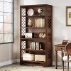 ORRD Mid-Century Bookcase with X-Shaped Sides, 70.8" Tall 6-Tier Vintage Brown Storage Shelf for Living Room, Office & Bedroom - 4 of 4